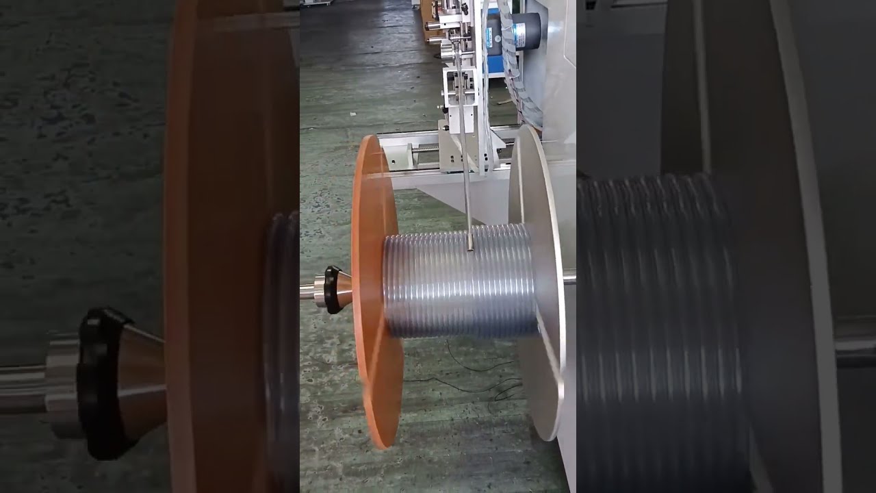 เครื่องนับเมตร เคลื่อนที่ ตัด และม้วนท่ออัตโนมัติ รุ่นรับน้ำหนัก 50kg สำหรับสายลม PU