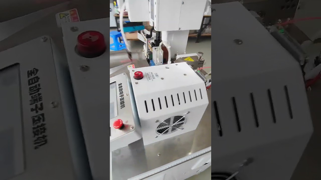 เครื่องย้ำขั้วต่อสายไฟอัตโนมัติแบบ Fully Automatic พร้อมปอกสายไฟ #เครื่องย้ำขั้วต่อ #เครื่องปอกสายไฟ #โรงงาน #ท่อ