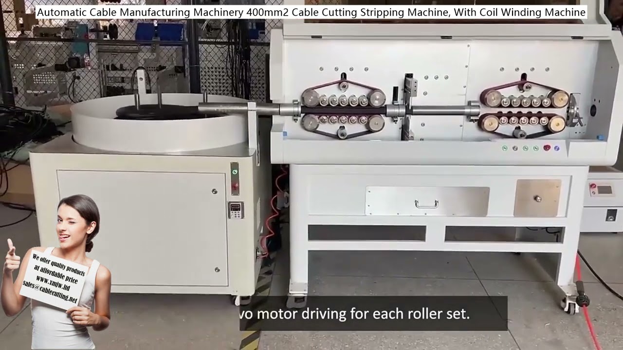 Automatic Cable Manufacturing Machinery 400mm2 Cable Cutting Stripping Machine with Coil Winding